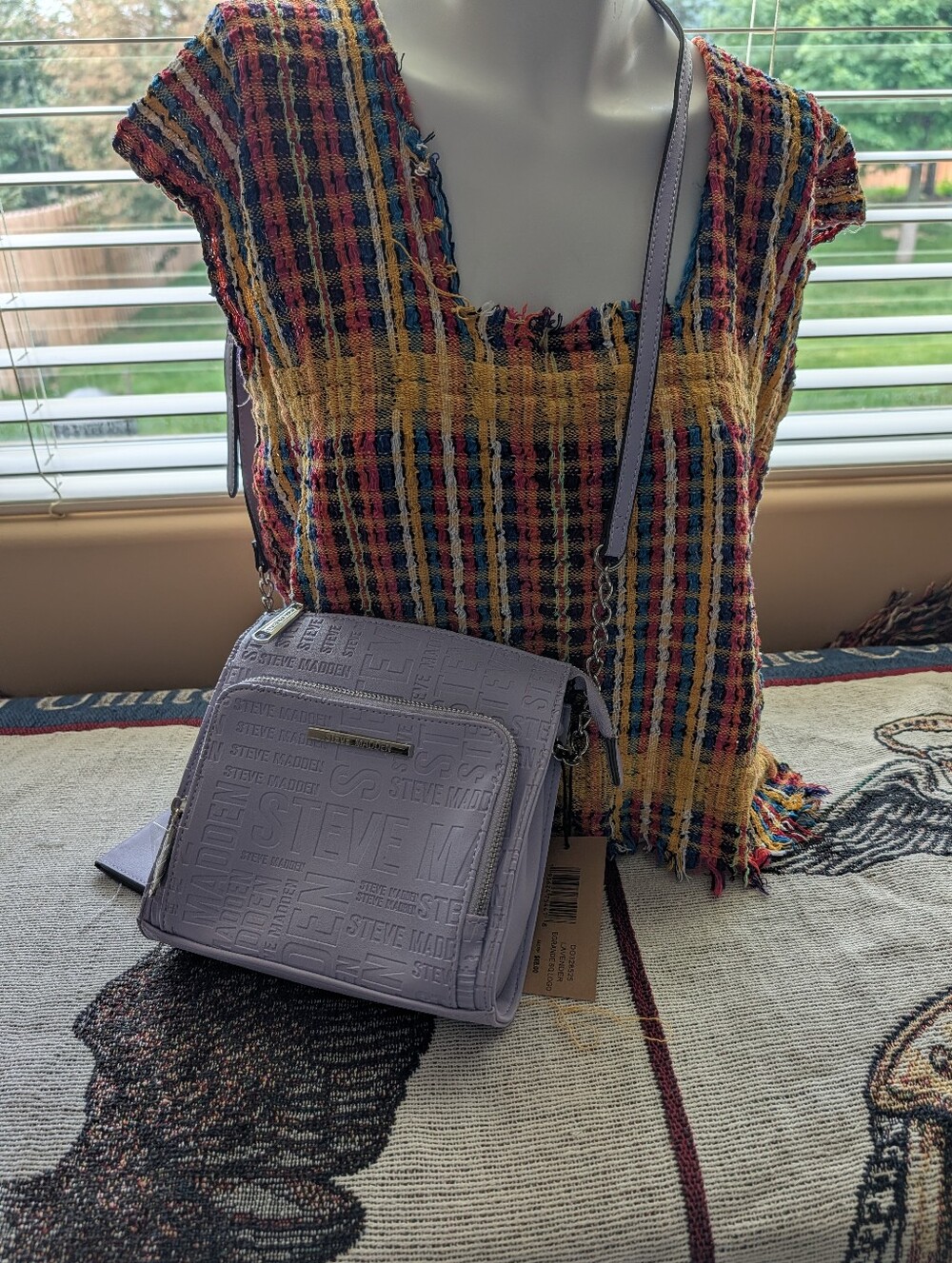 Steve Madden Lavender Embossed Crossbody Bag